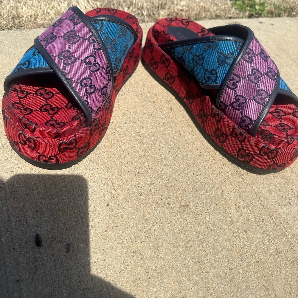 Gucci multicolored monogram Mules